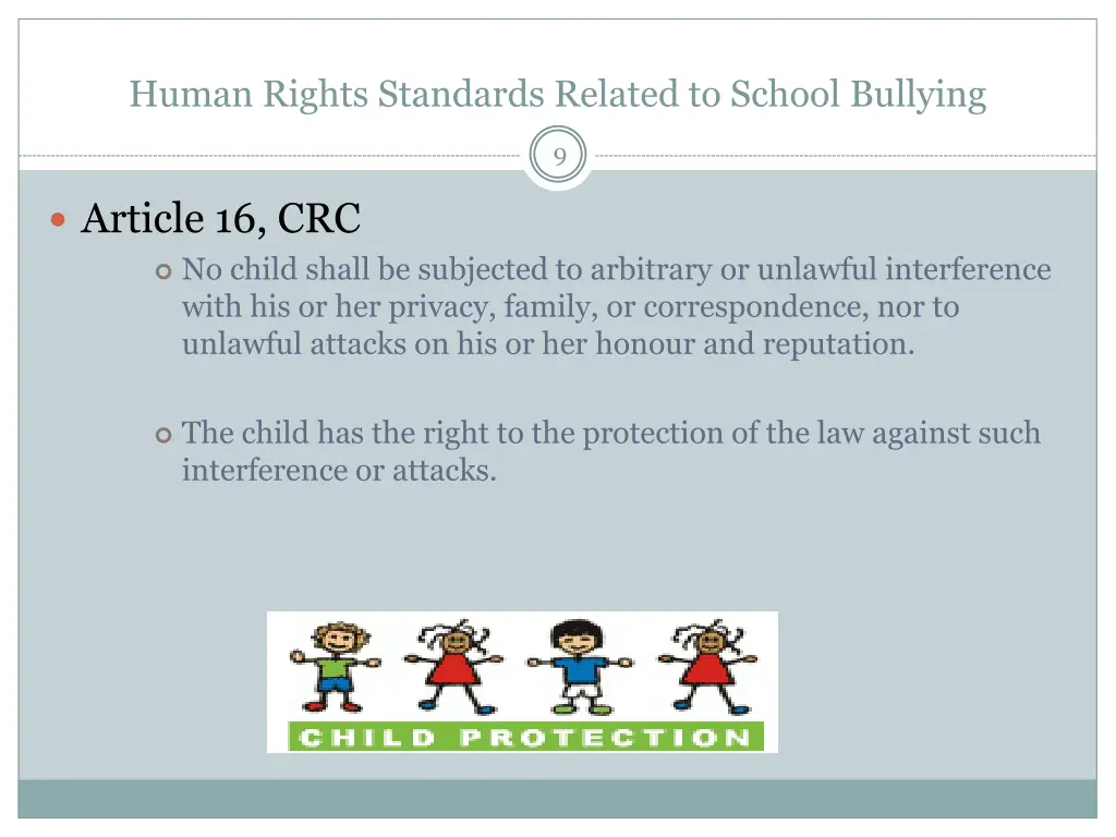 human rights standards related to school bullying 8