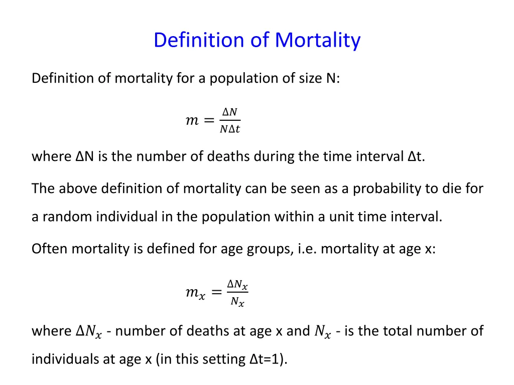 definition of mortality