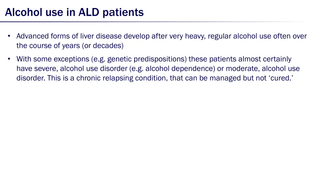 alcohol use in ald patients