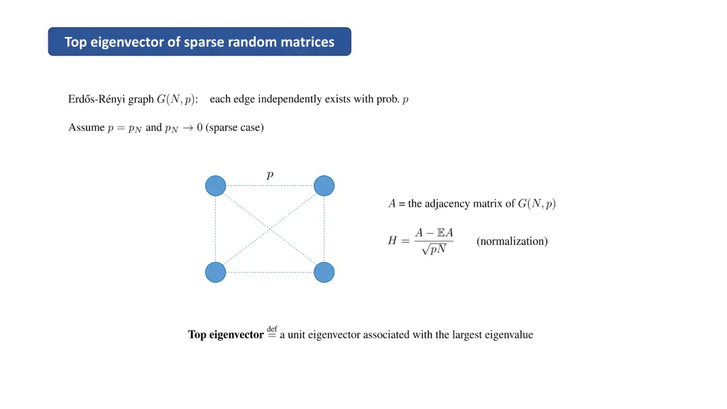 top eigenvector of sparse random matrices