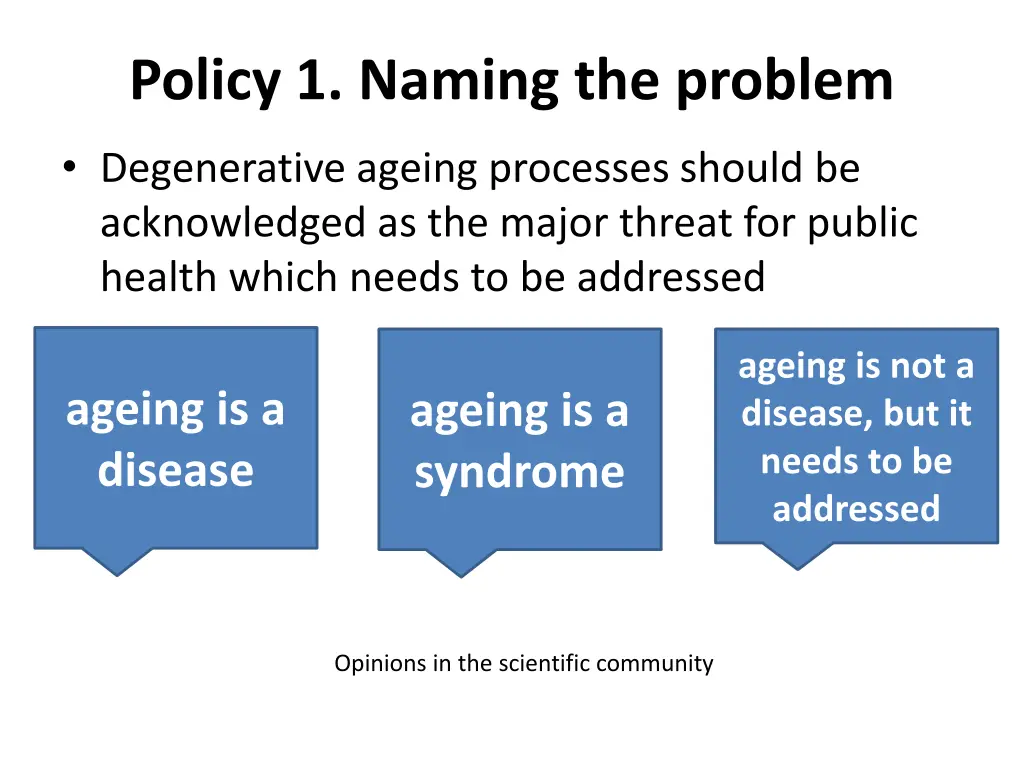 policy 1 naming the problem