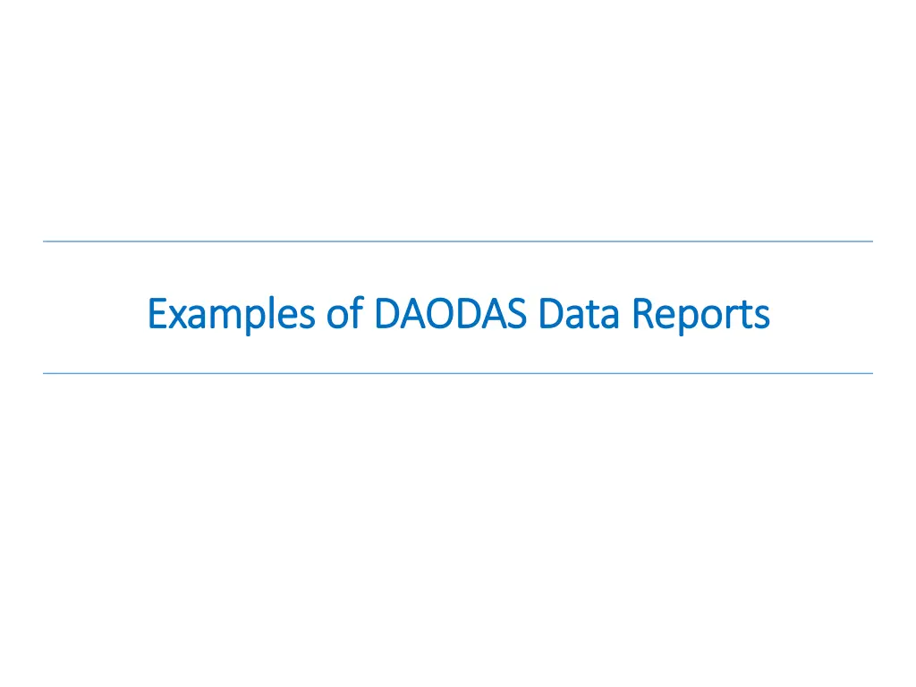 examples of daodas data reports examples