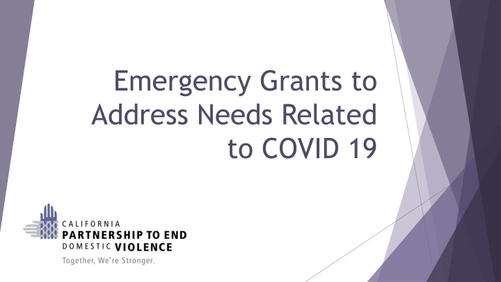 emergency grants to address needs related