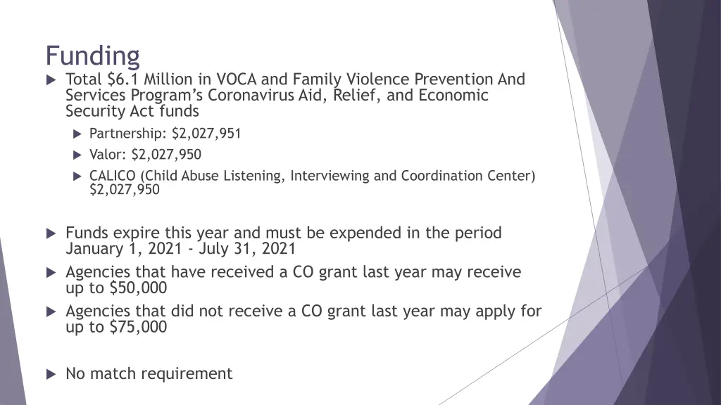 funding total 6 1 million in voca and family