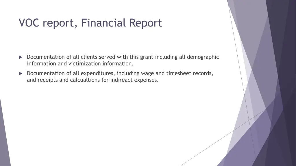 voc report financial report