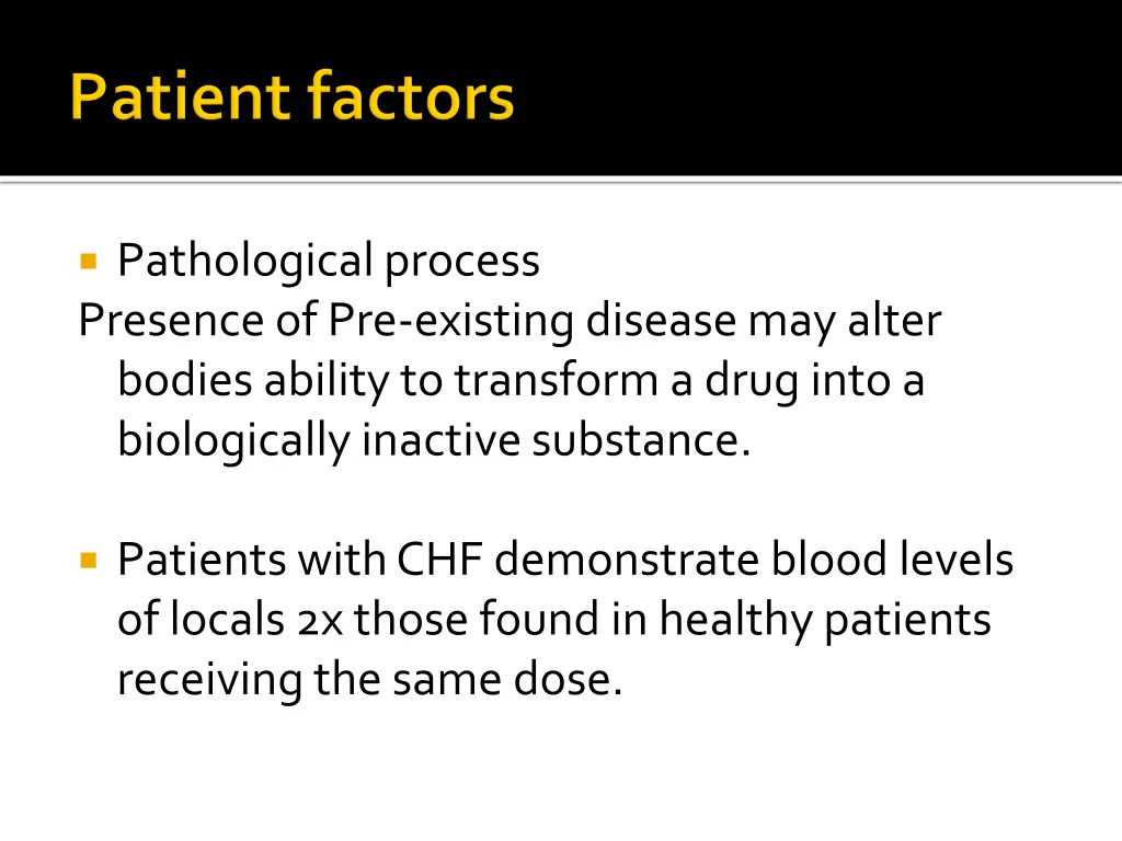 pathological process presence of pre existing