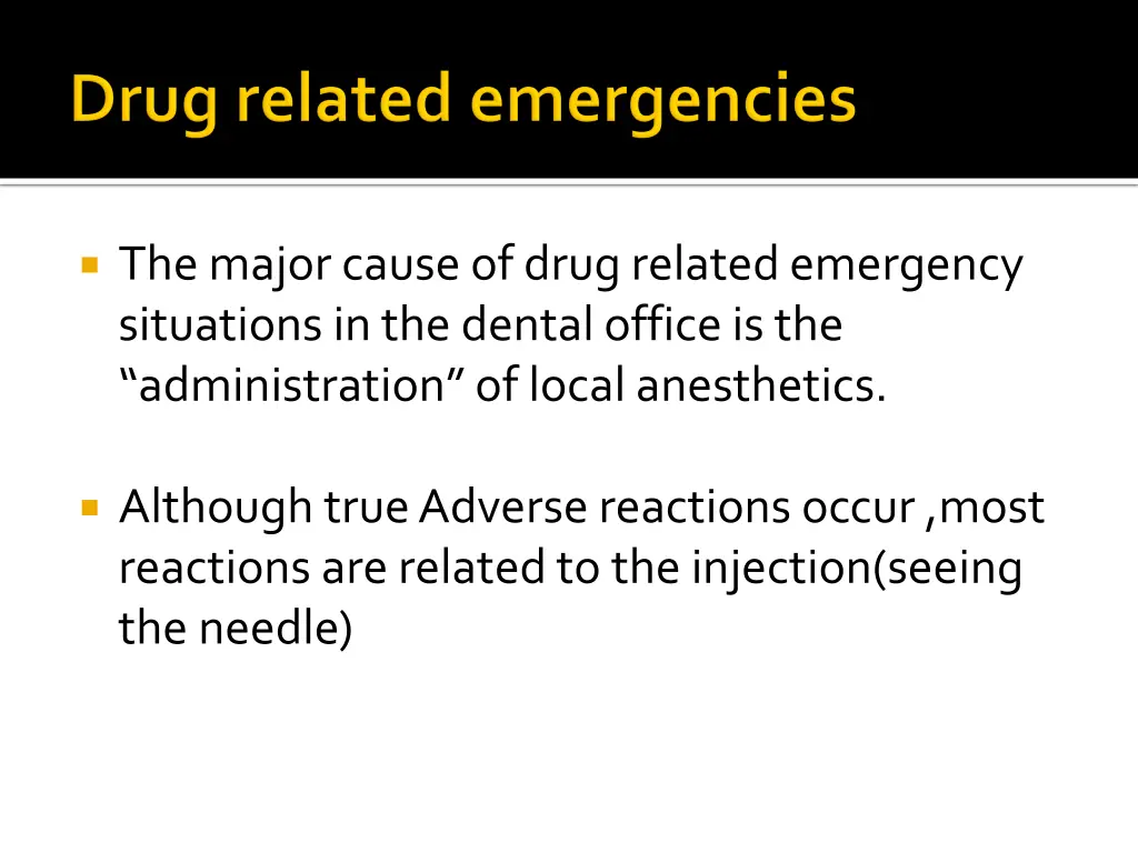 the major cause of drug related emergency