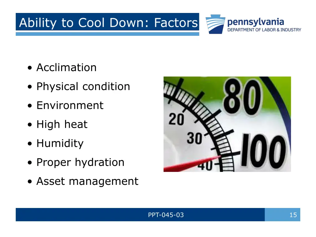 ability to cool down factors