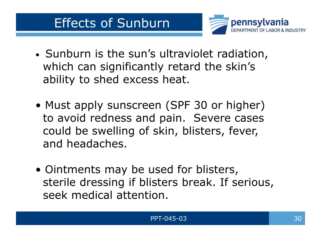 effects of sunburn