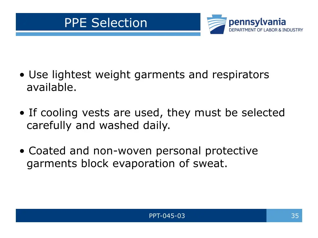 ppe selection