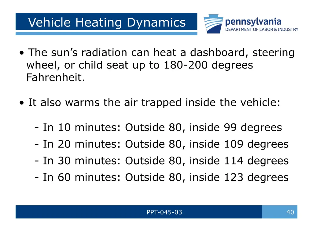 vehicle heating dynamics