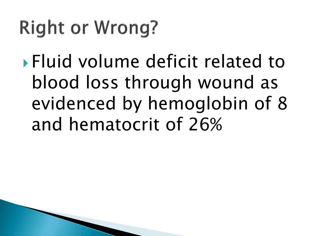 fluid volume deficit related to blood loss