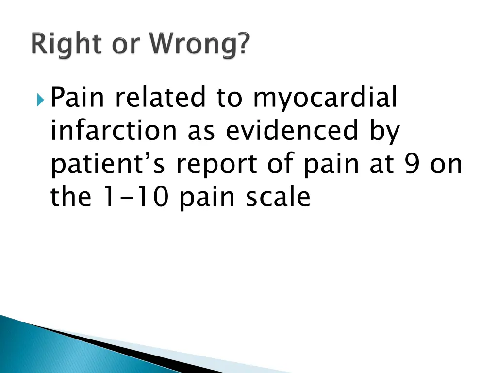 pain related to myocardial infarction