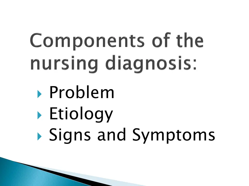 problem etiology signs and symptoms