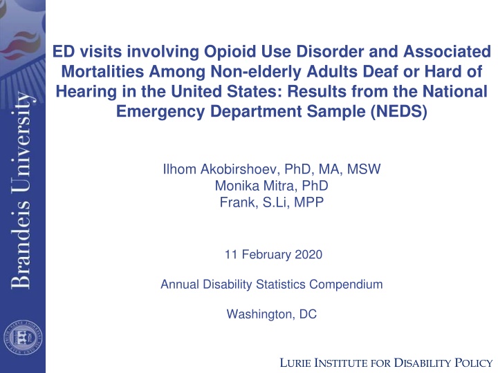 ed visits involving opioid use disorder