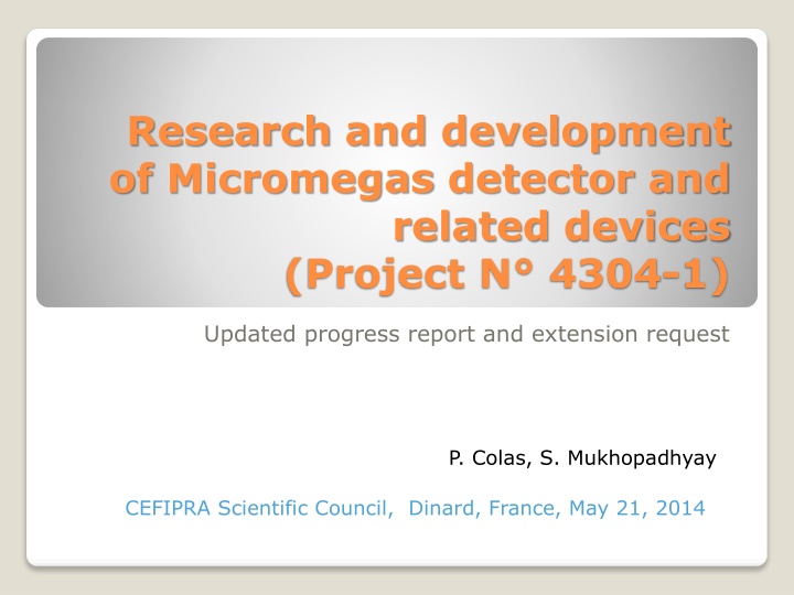 research and development of micromegas detector