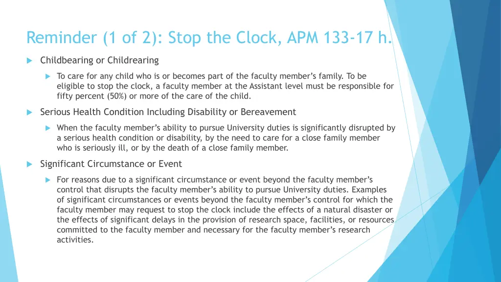 reminder 1 of 2 stop the clock apm 133 17 h