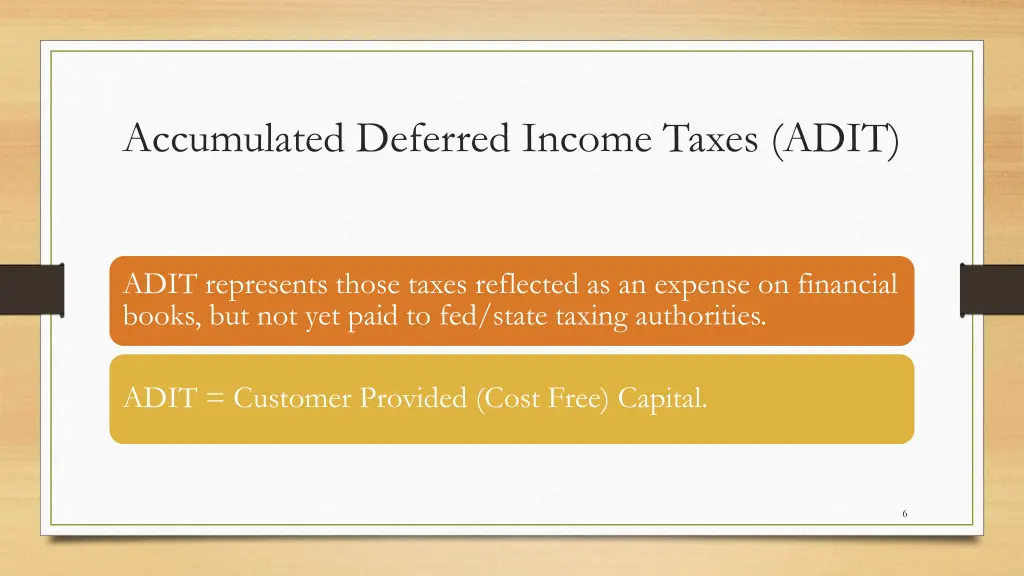 accumulated deferred income taxes adit