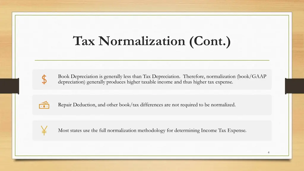 tax normalization cont