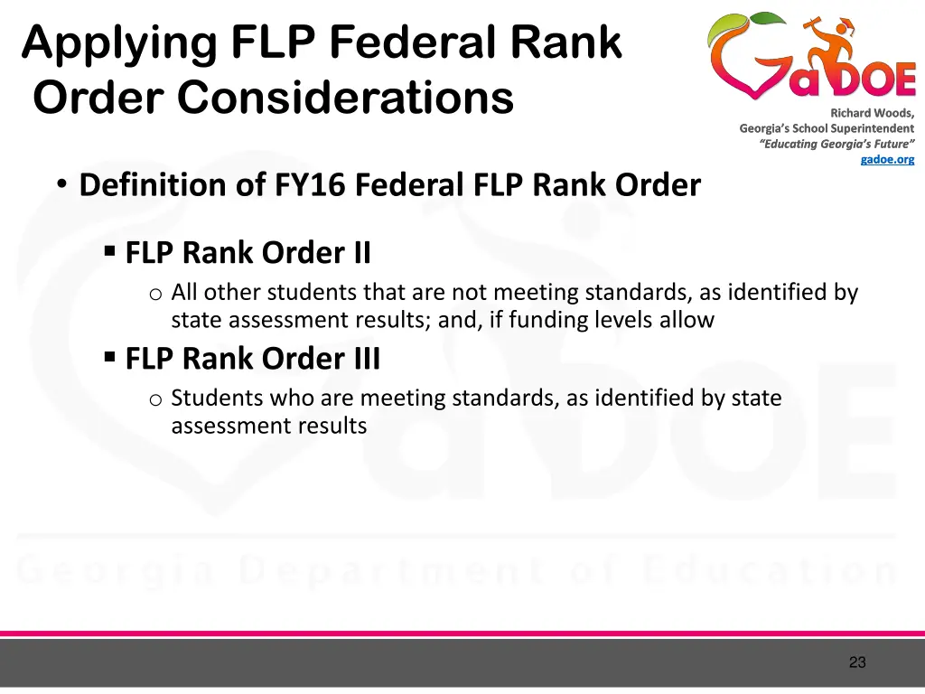 applying flp federal rank order considerations 1