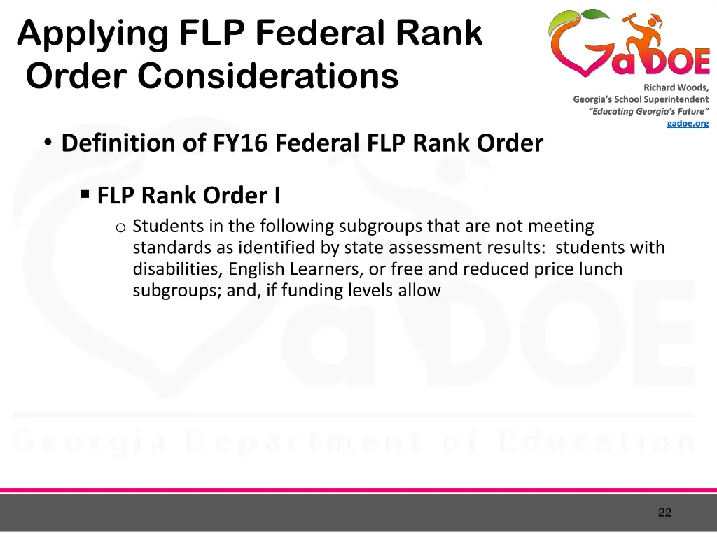 applying flp federal rank order considerations