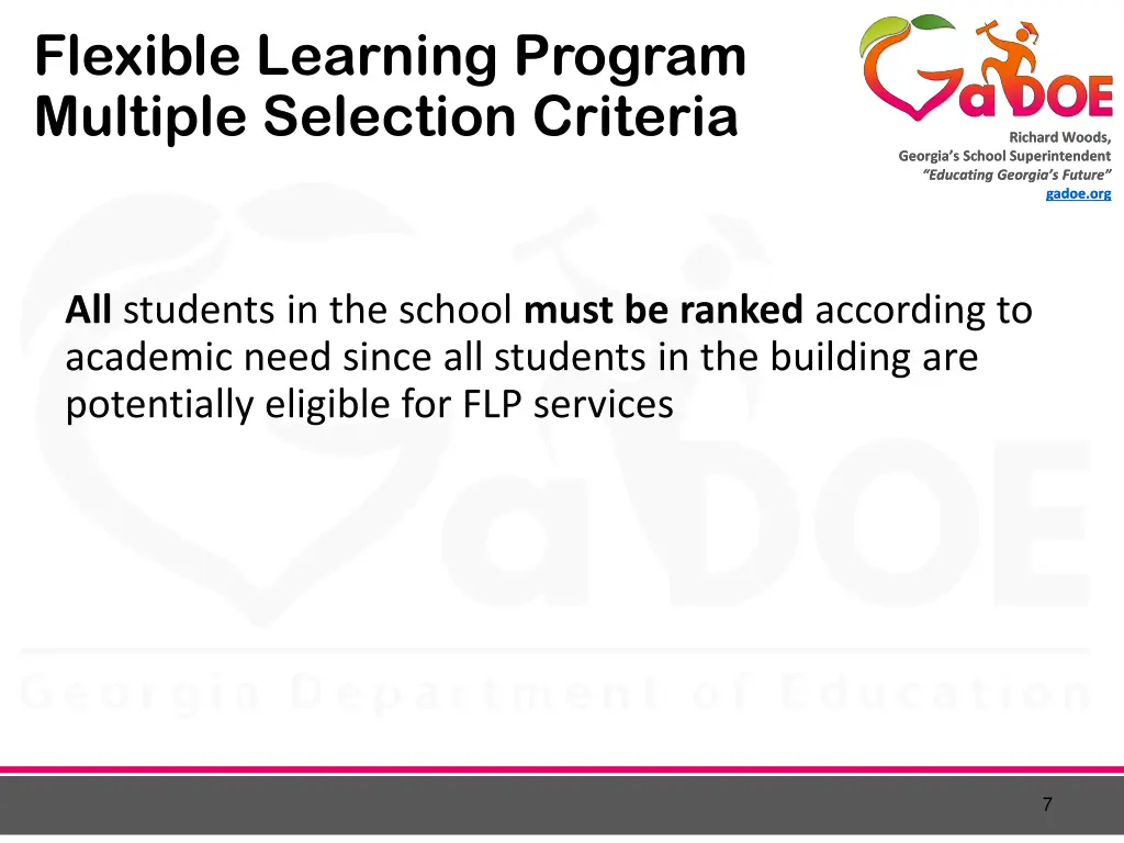 flexible learning program multiple selection