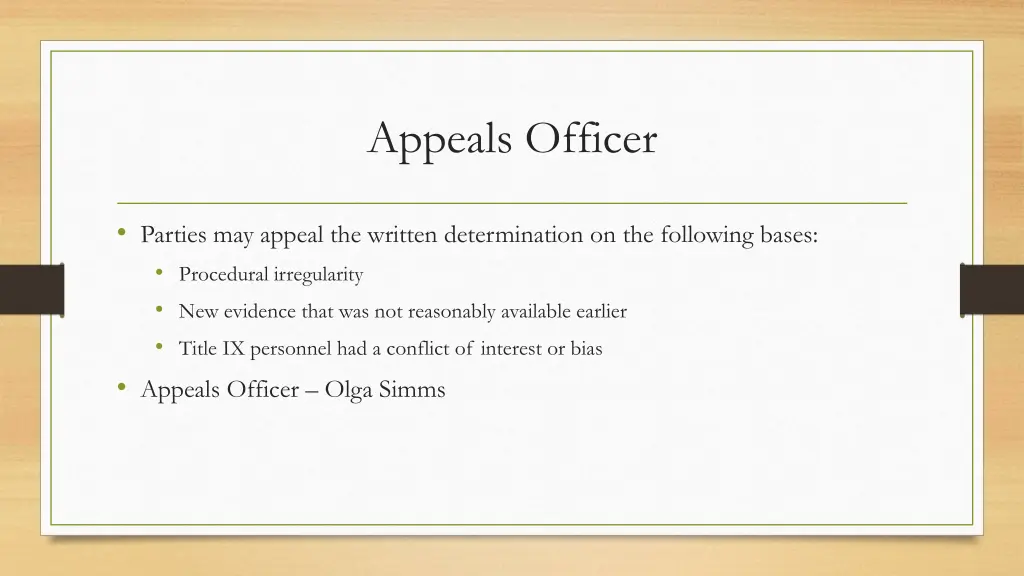 appeals officer