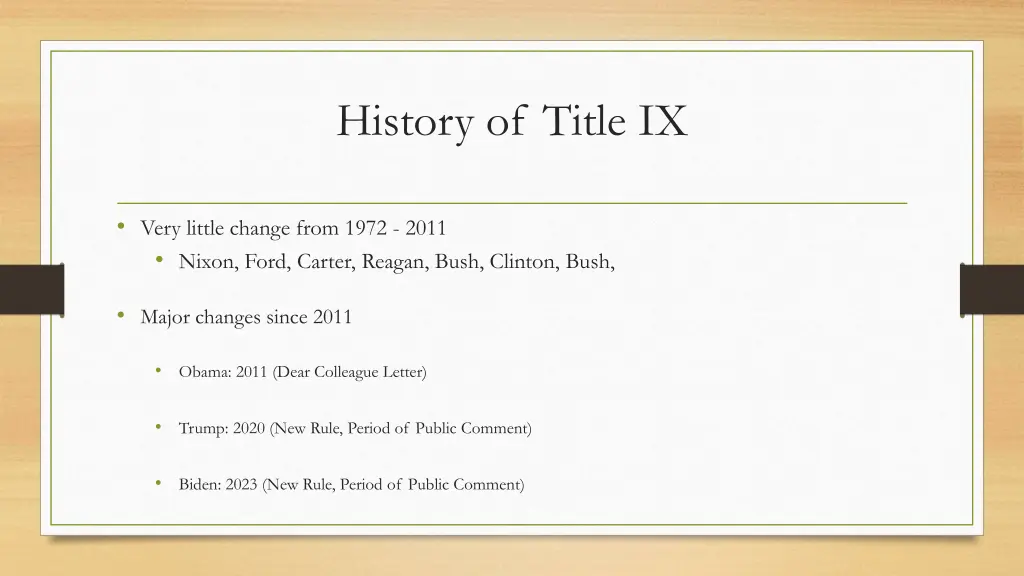 history of title ix