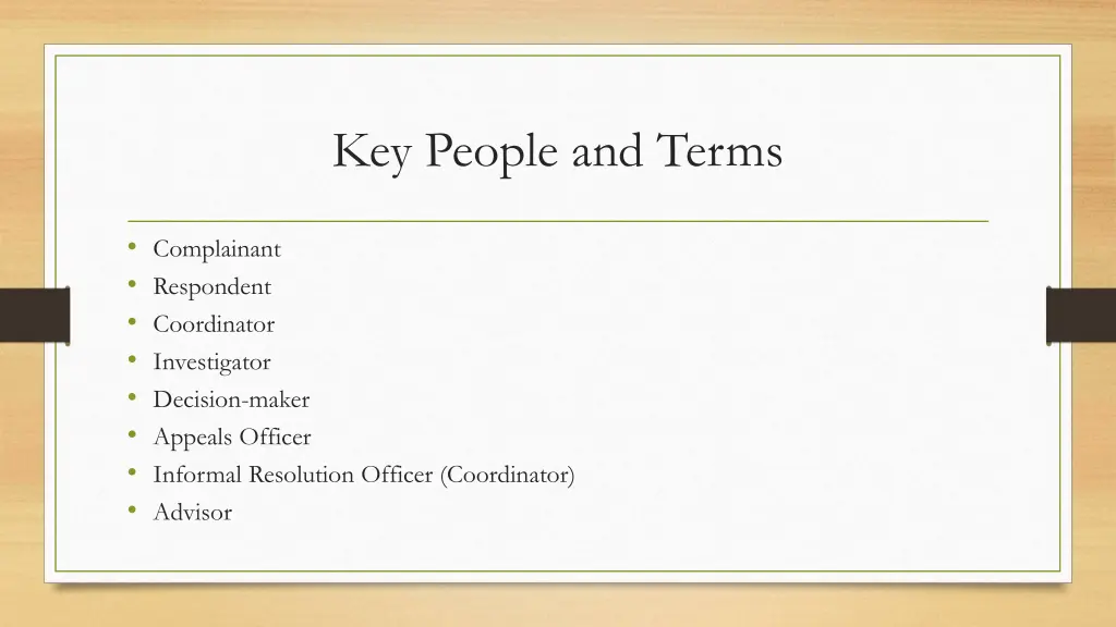 key people and terms