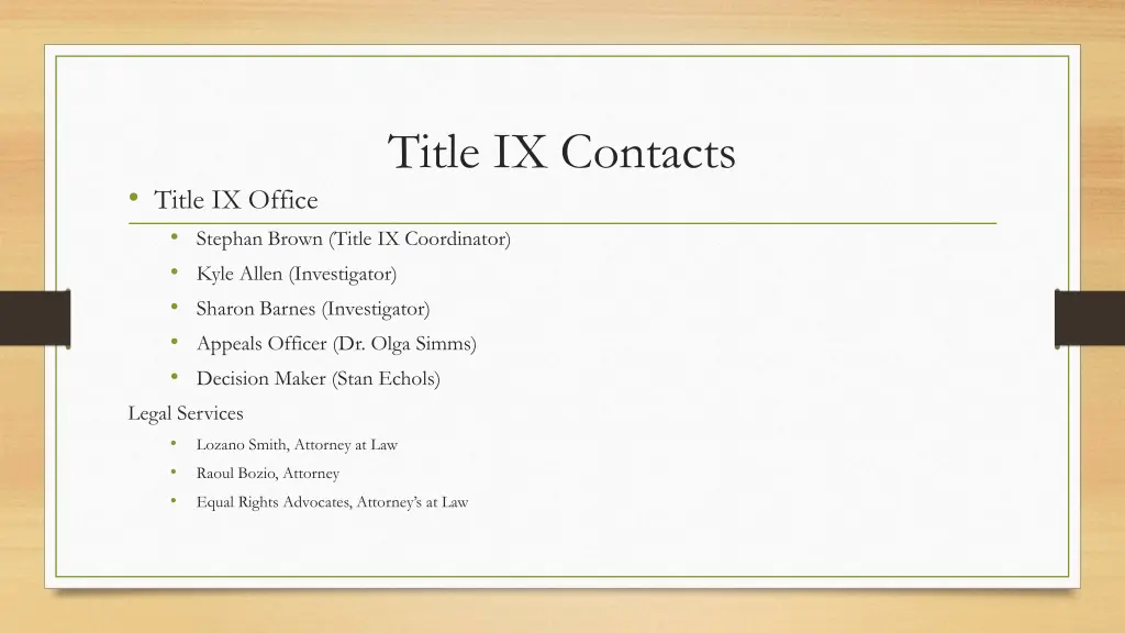 title ix contacts