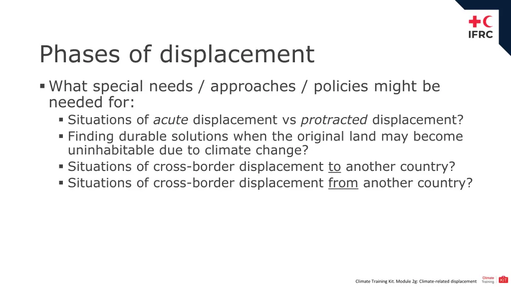 phases of displacement