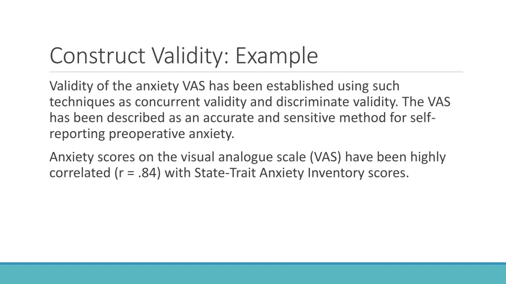 construct validity example