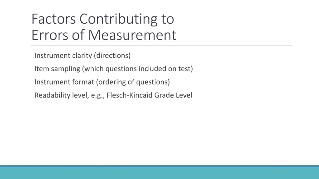 factors contributing to errors of measurement 1