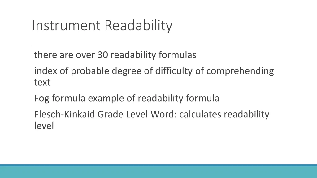 instrument readability