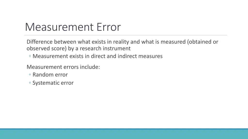 measurement error