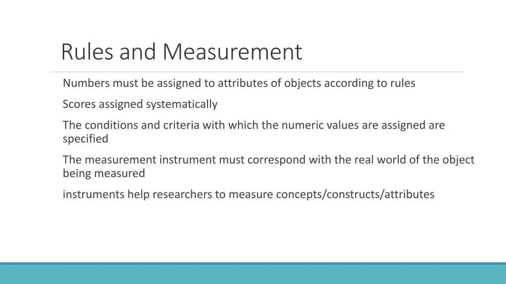 rules and measurement