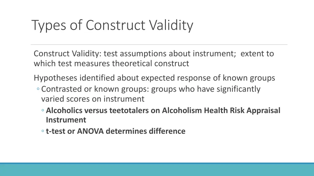 types of construct validity