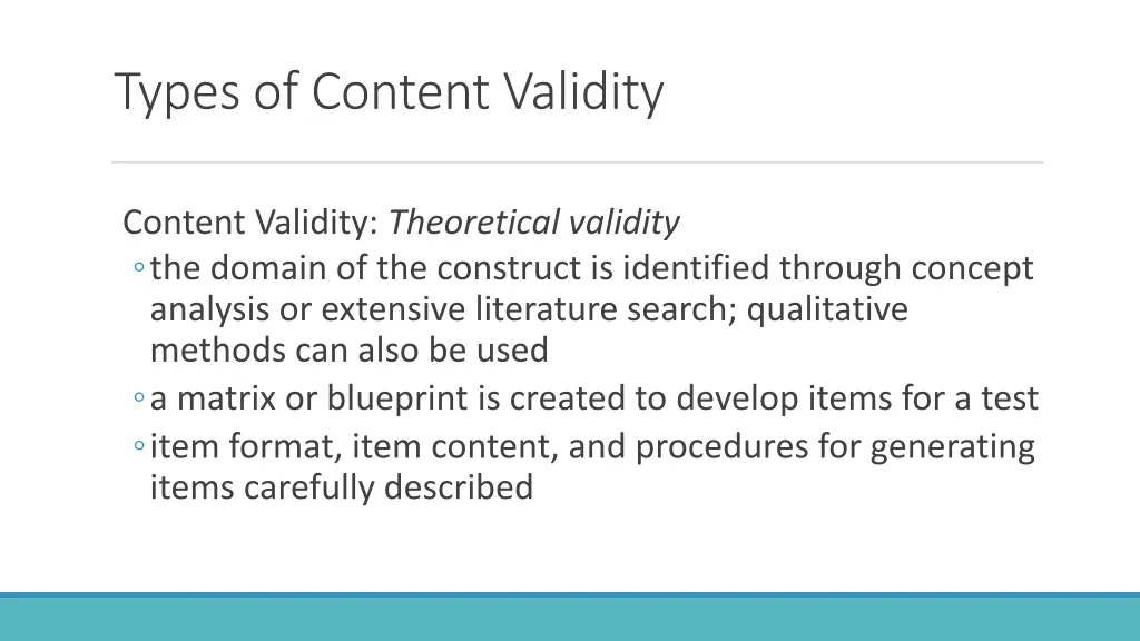 types of content validity