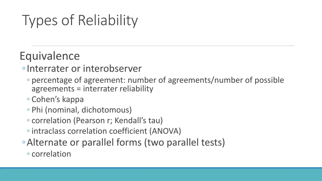 types of reliability 1