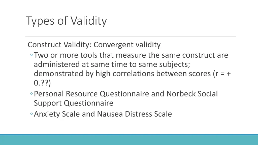 types of validity 1