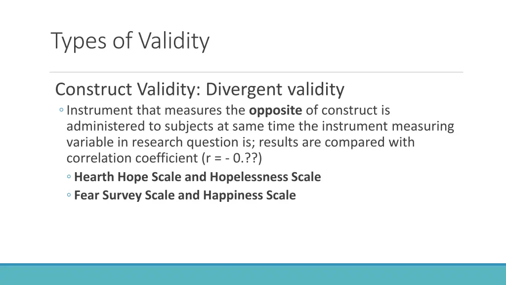 types of validity