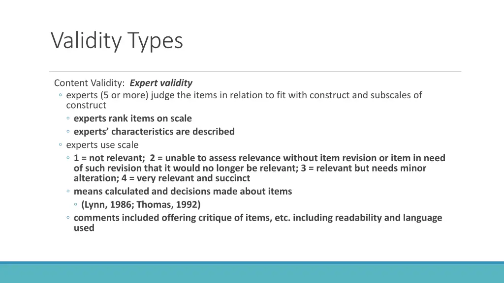 validity types 1