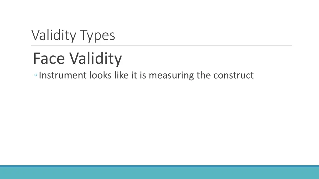 validity types face validity instrument looks