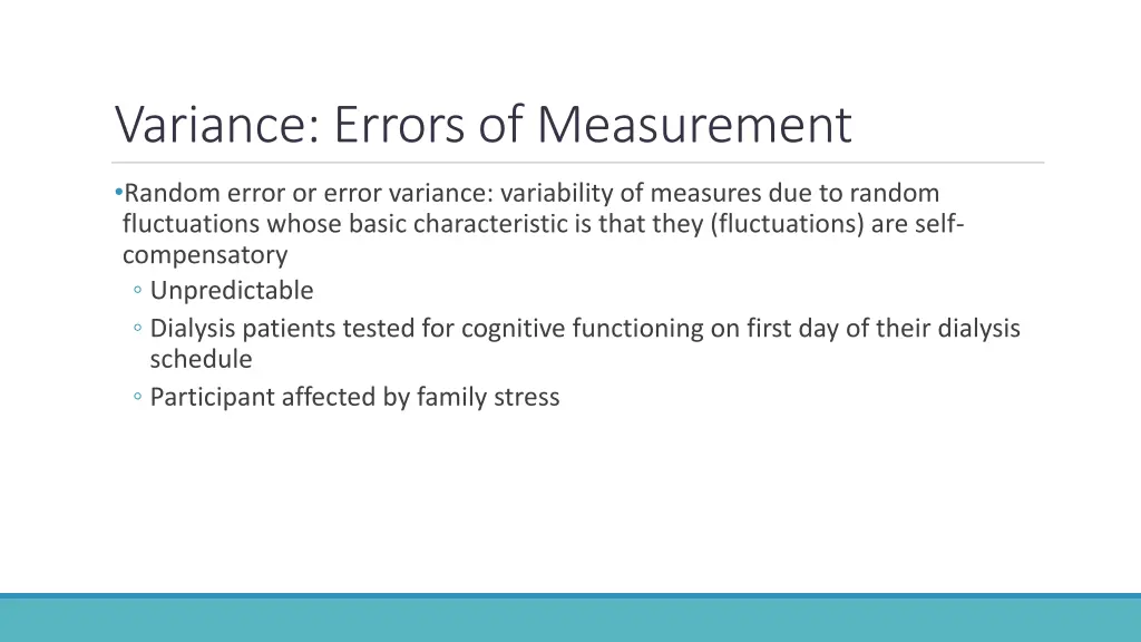 variance errors of measurement 1