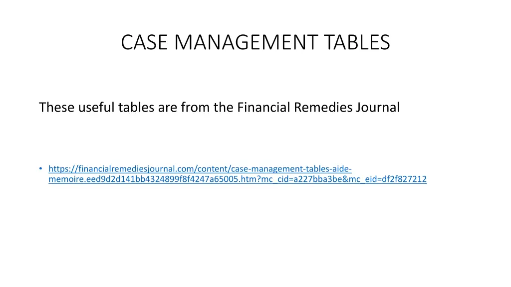 case management tables