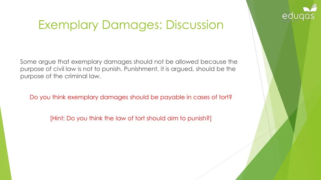 exemplary damages discussion