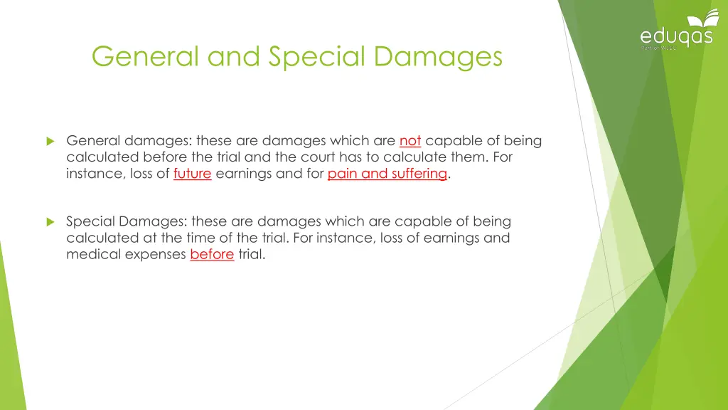 general and special damages