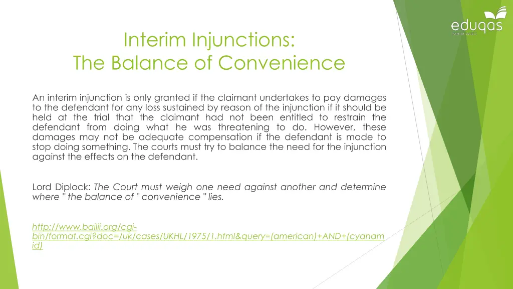 interim injunctions the balance of convenience