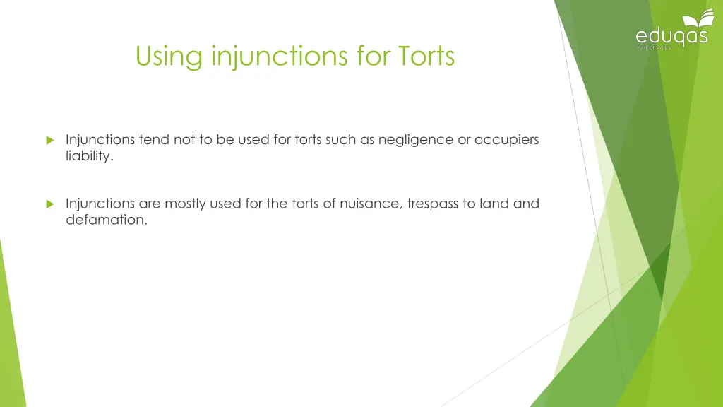 using injunctions for torts