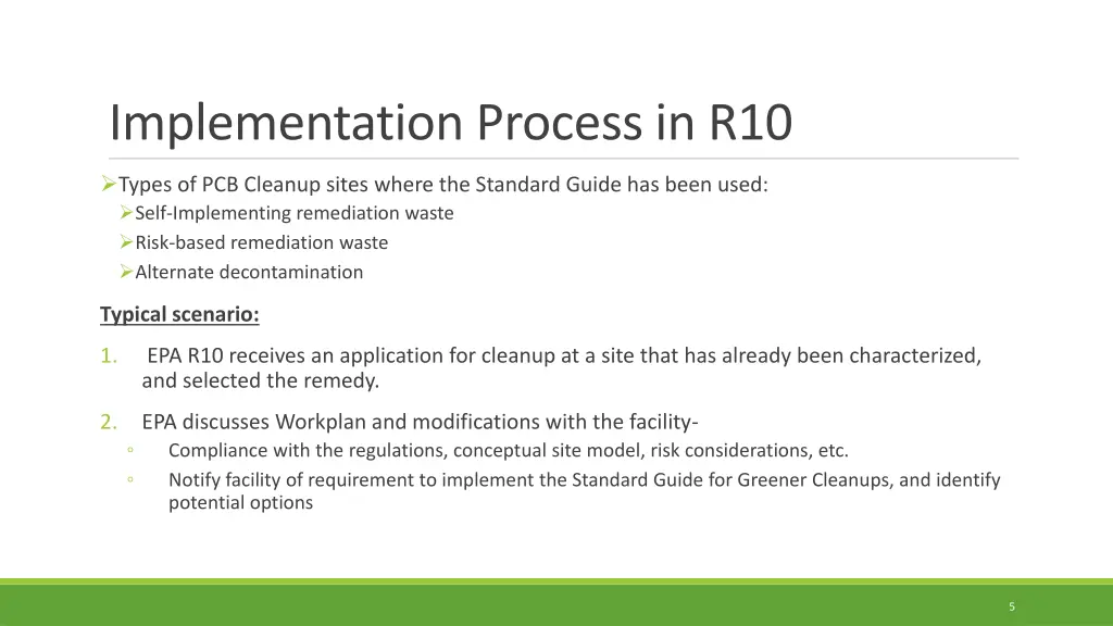 implementation process in r10